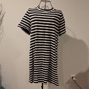 kate spade Black and White Striped Midi Dress